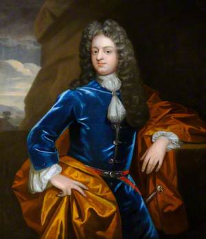 Portrait of an Unknown Gentleman in Blue with a Yellow Mantle