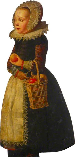 A Girl with a Basket of Apples