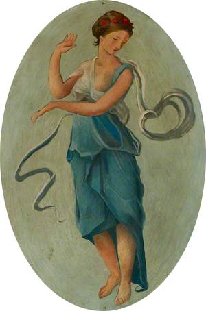 Ceiling Roundel: A Dancing Girl in Blue (A Muse?)