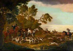 Huntsmen and Hounds Searching for a Scent