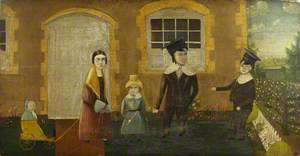 Mr and Mrs Glazebrook, and Their Three Children, at Monk's House
