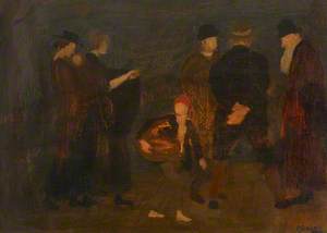 Composition with Two Women, a Boy with a Basket, and Three Men (One an Old Man)