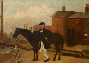 A Man with His Horse, and a Boy