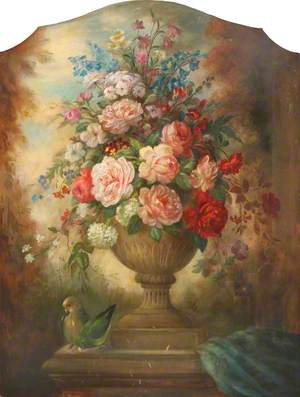 Flowers in an Urn with a Bird