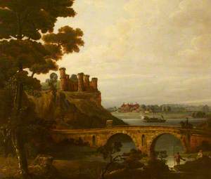 River Landscape with Castle and Bridge