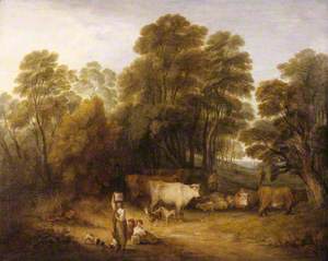 Landscape with Children and Cattle