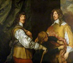 Mountjoy Blount (1597–1665), 1st Earl of Newport; George (1608–1657), Lord Goring, and a Page