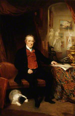 George O'Brien Wyndham (1751–1837), 3rd Earl of Egremont, in the North Gallery, Petworth