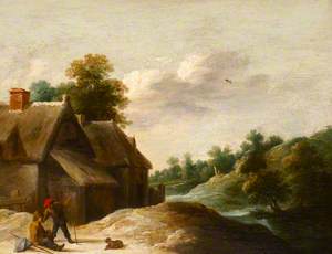 A Landscape with Thatched Cottages