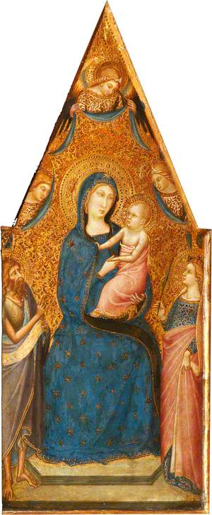 The Madonna and Child Enthroned with Three Angels, Saint John the Baptist and Saint Catherine