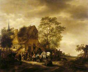 A Gathering before a Village Inn