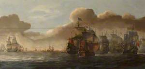Naval Battle with Dutch and Spanish (?) Ships