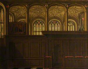 An Illusionistic Gothic Patron's Pew, in the Extension of the Chapel