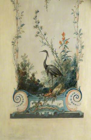 Wall Panel with a Heron and a Parrot