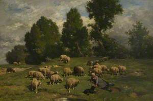 Shepherdess and Sheep in a Landscape