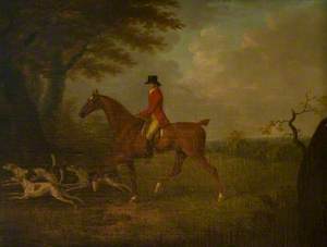 A Huntsman and Three Hounds at the Edge of a Wood