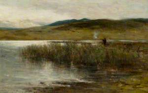 Loch Spynie with a Figure Wildfowling