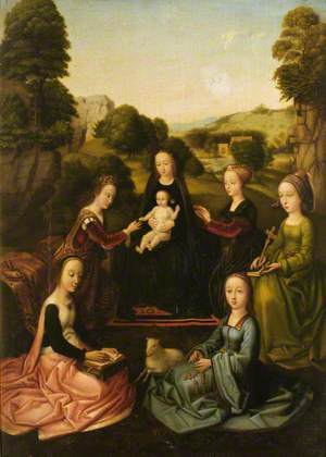 The Mystic Marriage of Saint Catherine with Four Female Saints