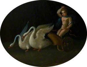 Putto in a Chariot Drawn by Two Swans