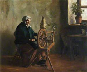 Portrait of an Old Lady Spinning