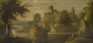 Landscape with Castle, River and Figures