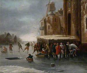 Winter Landscape with Skaters on a Canal