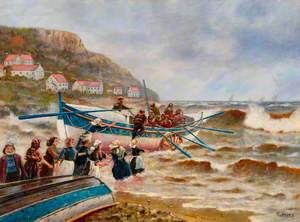 The Launch of the Runswick Bay Lifeboat, North Yorkshire, by the Women of the Village*