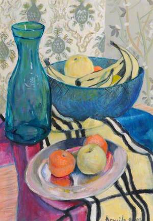Still Life with Fruit and Blue Vase