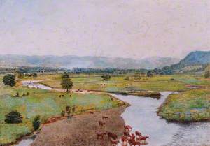 River Valley, Cows and Distant Hills