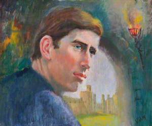 His Royal Highness The Prince of Wales (b.1948), with Interior of Caernarfon Castle, 1969
