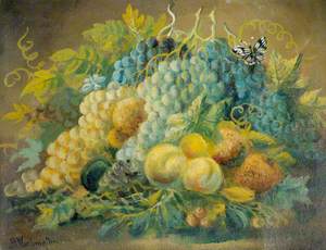 Still Life, Fruit and Butterfly