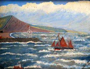 Aberystwyth Harbour Mouth with the 'Gypsy King'
