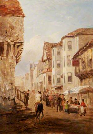 Market Scene in the High Street, Conwy