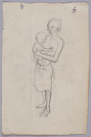 Native Child Holding Baby