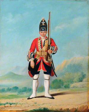 Man of Grenadier Company, Royal Welch Fusiliers, c.1742