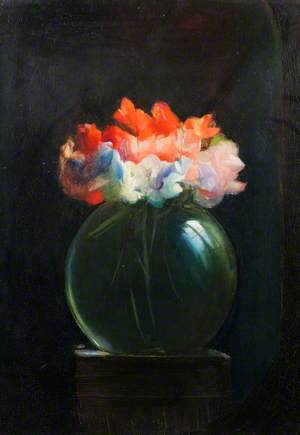 Flowers in a Globe Vase