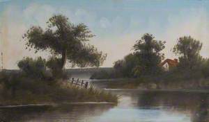 Landscape of a River and Cottage