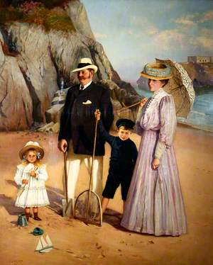 Frank B. Mason and Family on the Beach