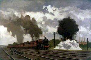 London, Midland and Scottish Express Train Being Bombed near Bletchley, October 1940