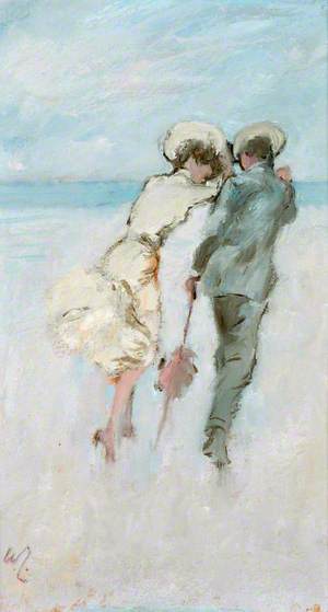 Lovers by a Windy Seashore