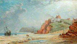 Whitby from Upgang Showing the Two Lime Kilns in 1853 before the East Pier Was Built