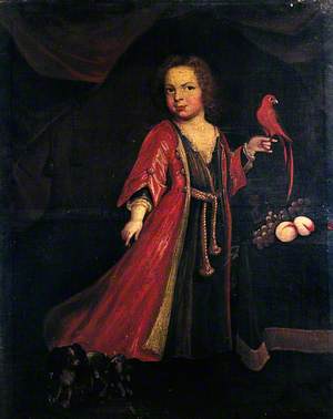 Portrait of an Unknown Girl Holding a Parrot