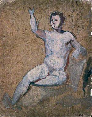 Male Nude with Right Arm Raised