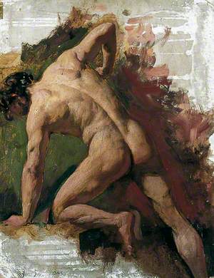 Male Nude Sawing