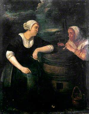 Two Dutch Peasant Women Smoking
