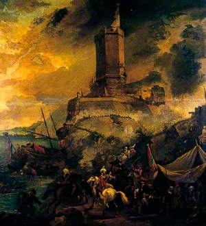 The Wreckers, Stormy Coast Scene with Tower