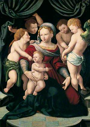 Madonna and Child with Four Cherubs
