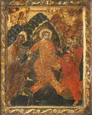 Icon with Christ Freeing Adam and Eve from Hell 