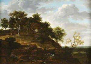 Landscape with a Herdsman on a Wooded Hill