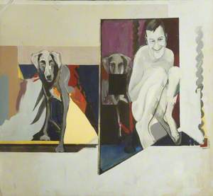 Nude Man with Two Dogs